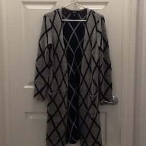 Long cardigan grey and black
